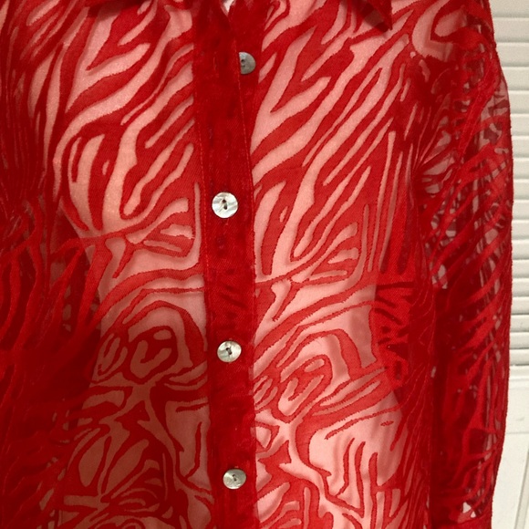 NWT Choices Plus Size 1X Sheer Blouse - Picture 8 of 15